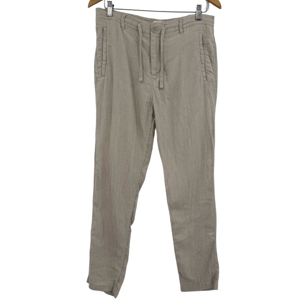 Porter & Ash Linen Blend Pants in Natural | Size 30